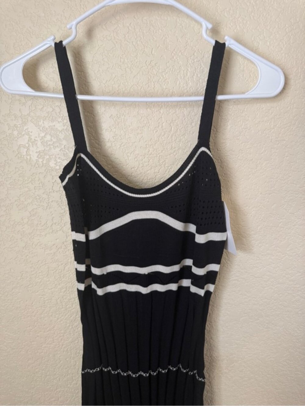 Black & White Striped Knit Midi Dress - Picture 3 of 5